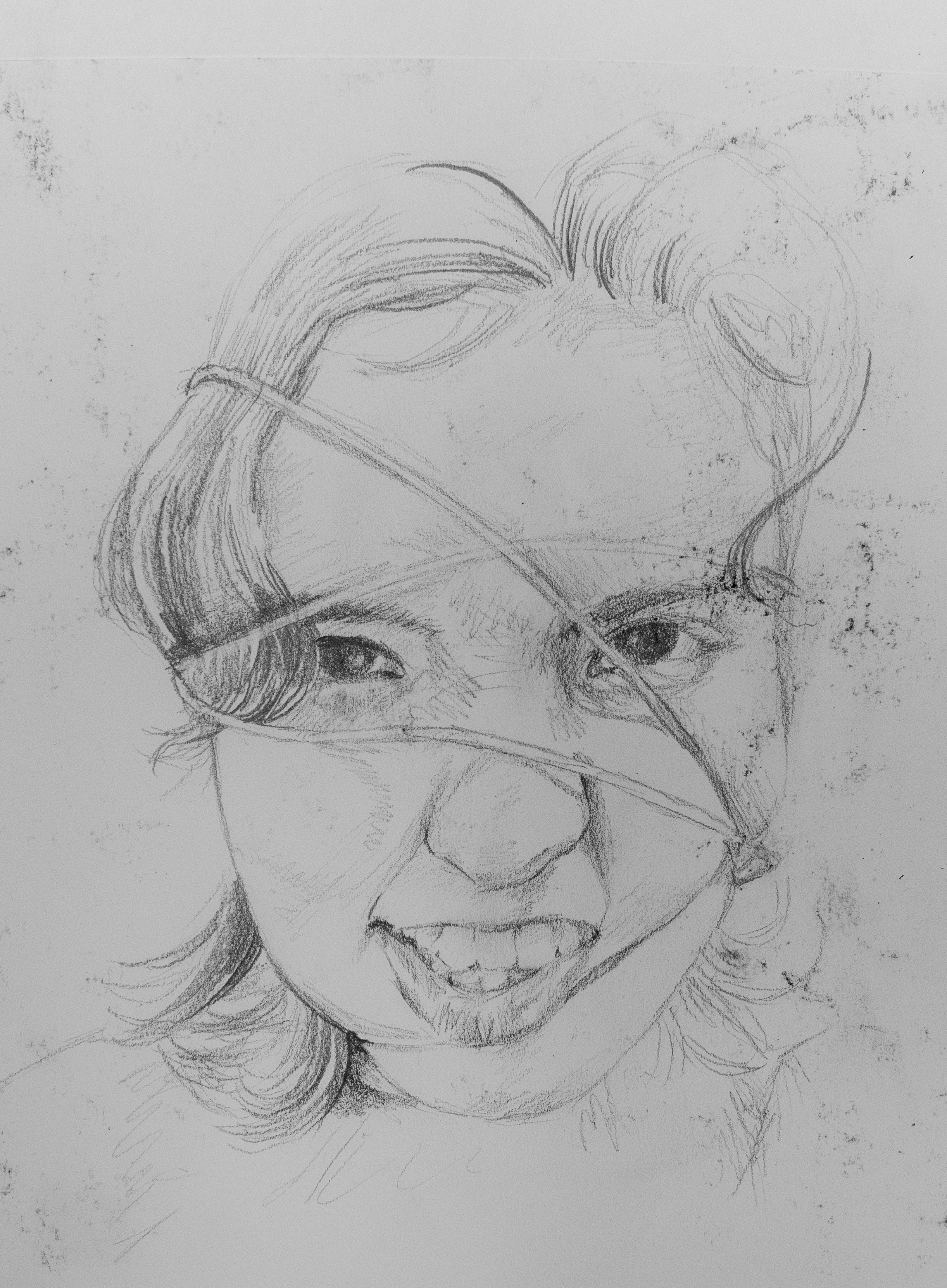 Portrait - distortion in pencil